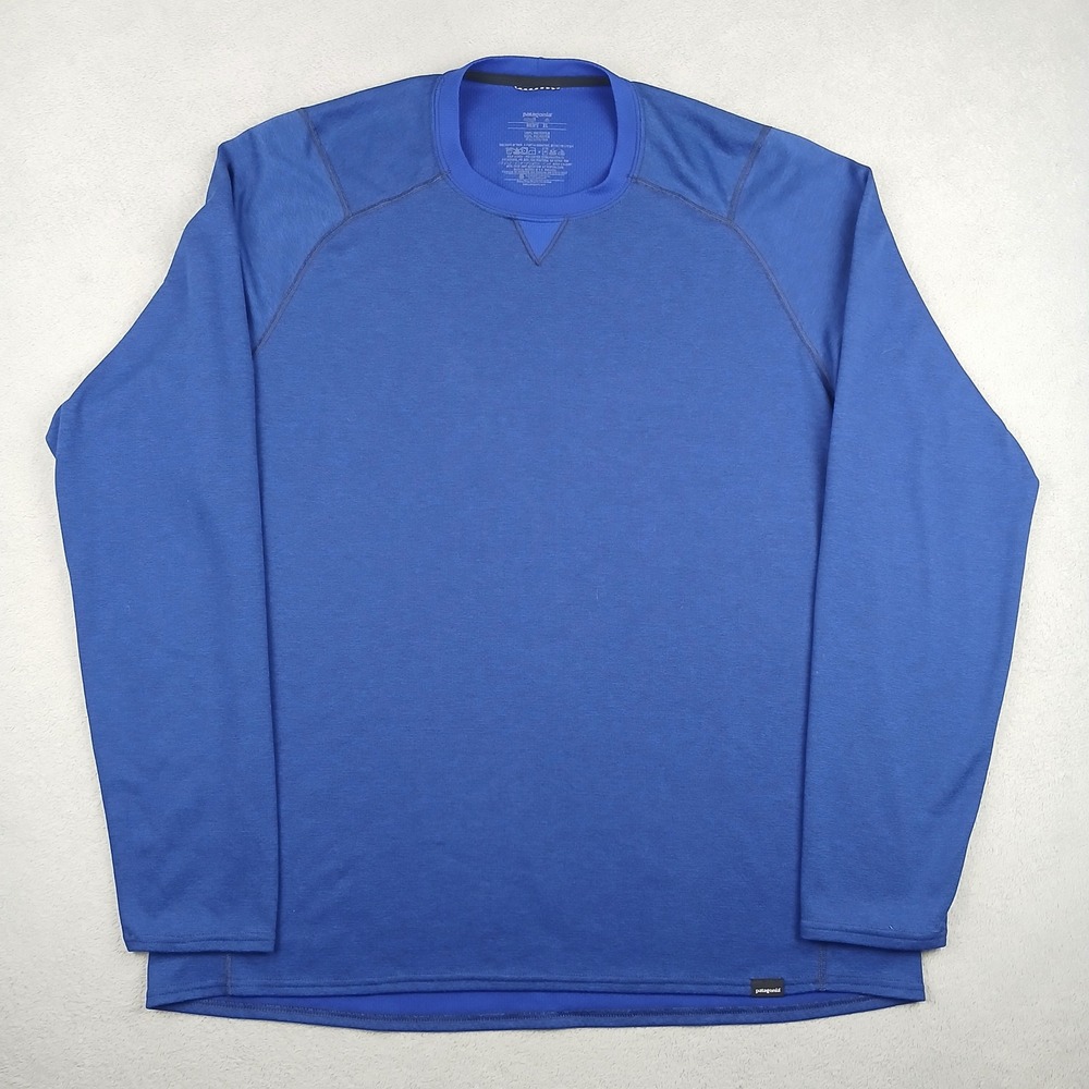 Patagonia Capilene Midweight Crew Shirt Mens XL Blue Long Sleeve Base Layer
